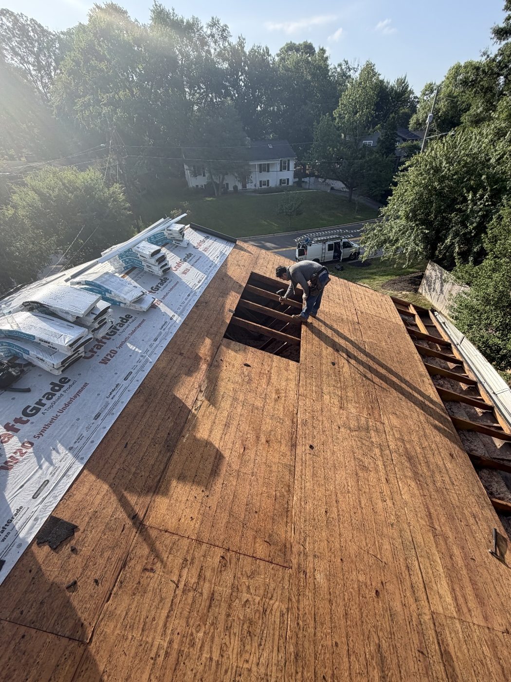 Recent roof tear-off and deck repair