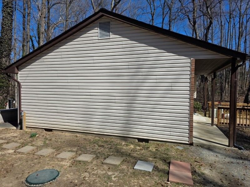 Completed siding